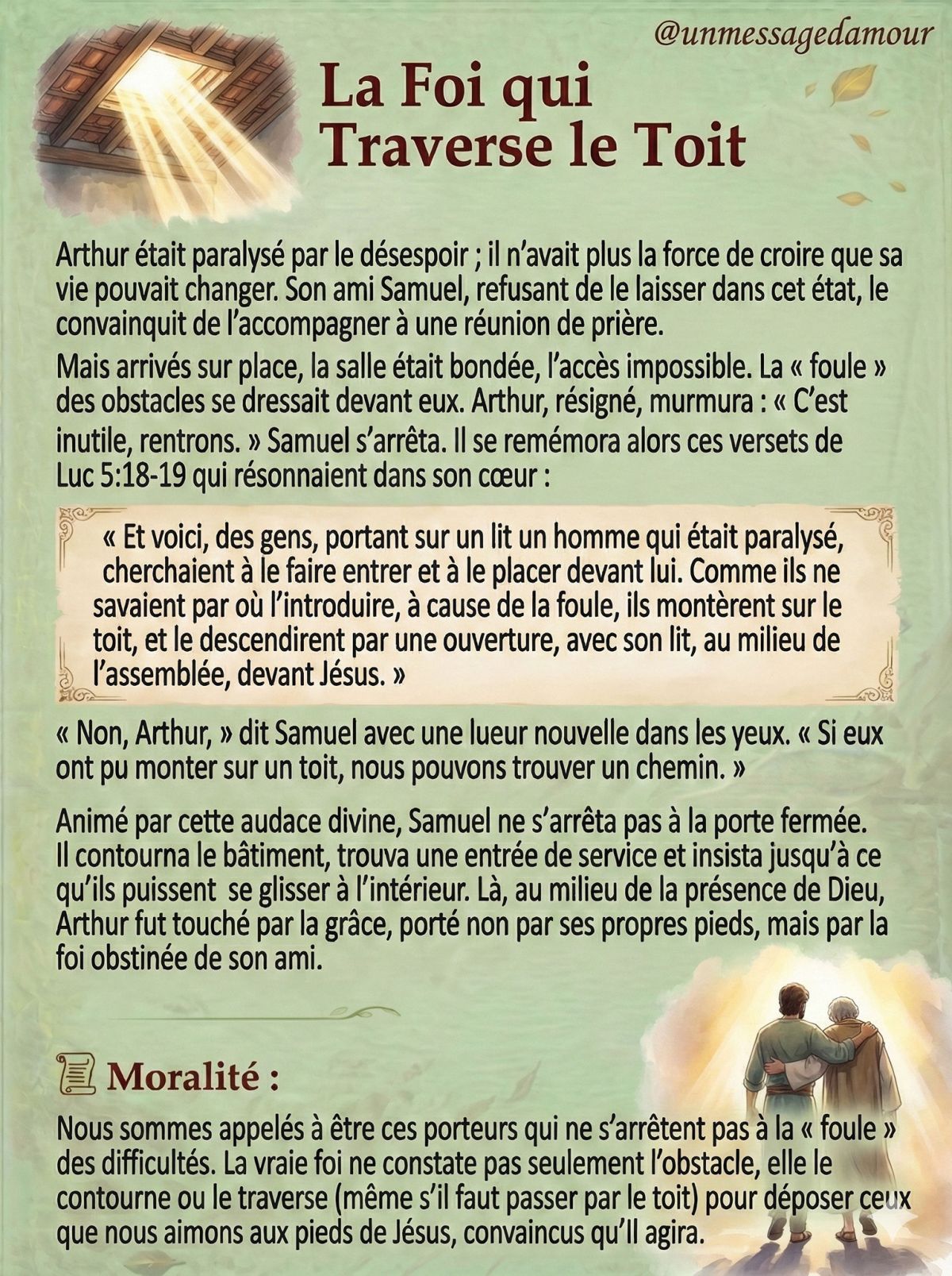 La Foi qui traverse le toit